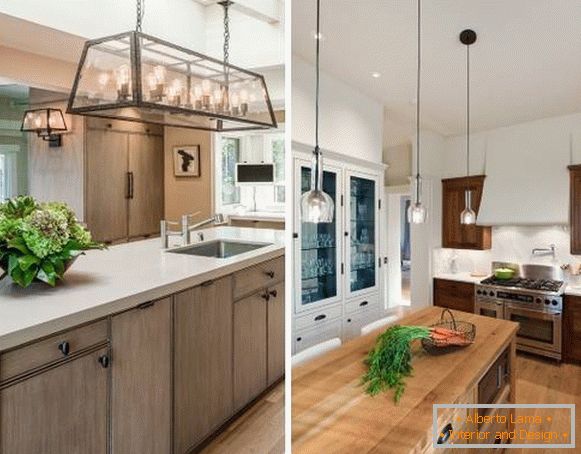 Ideas - beautiful lighting in a small kitchen - 2 photos