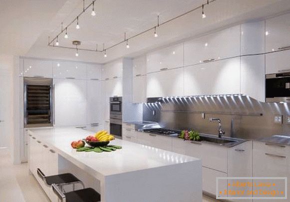 Modern ceiling light for the kitchen - spot system photo