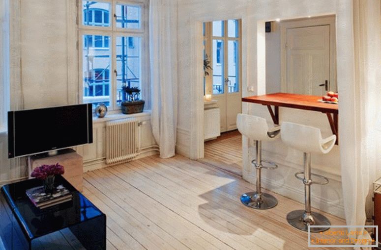 Interior of the living room in a small apartment