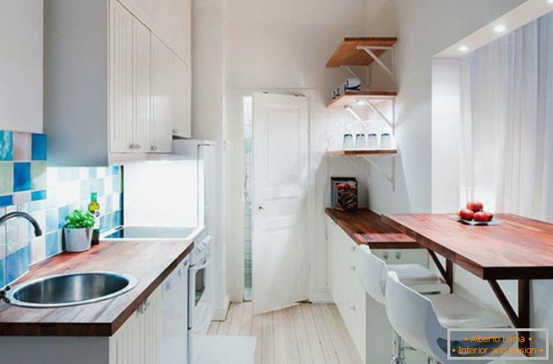 Kitchen interior in a small apartment