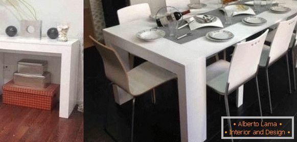 folding table console white