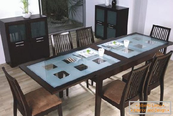 dining table from a glass folding, photo 36