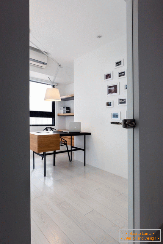 Interior of a small student apartment in Taiwan