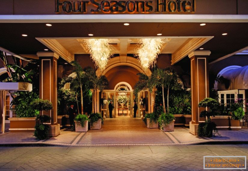 The facade of the Four Seasons hotel