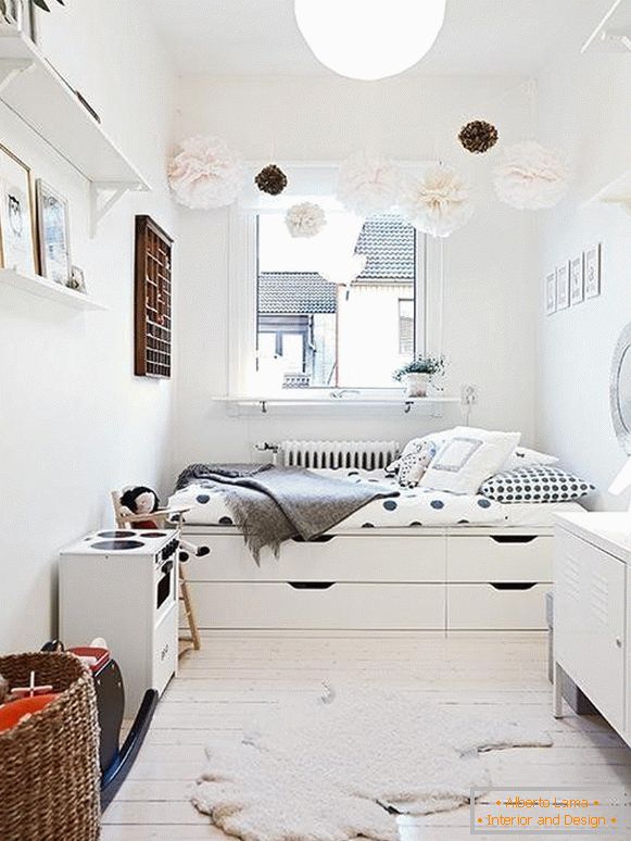 Small bedroom in white color