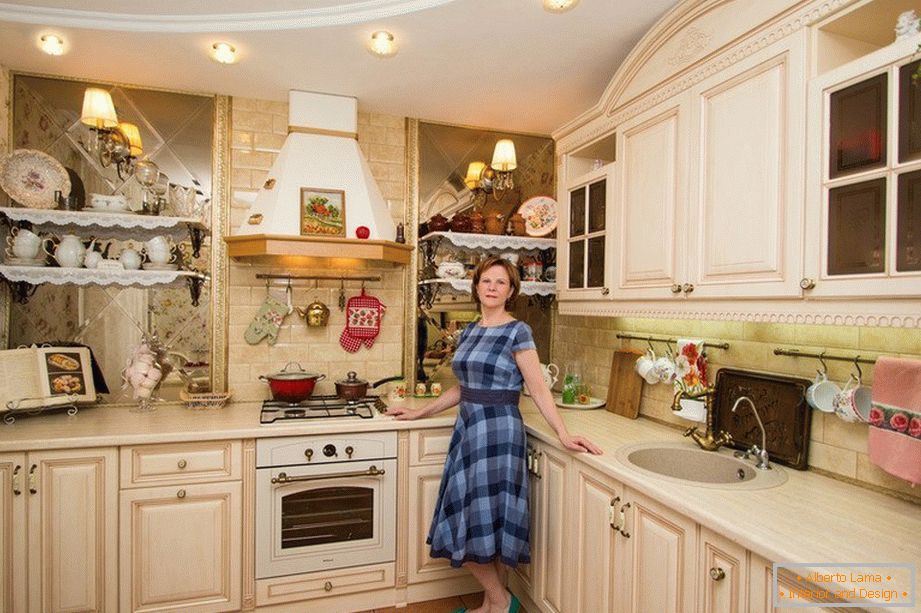 Interior of a light cozy kitchen