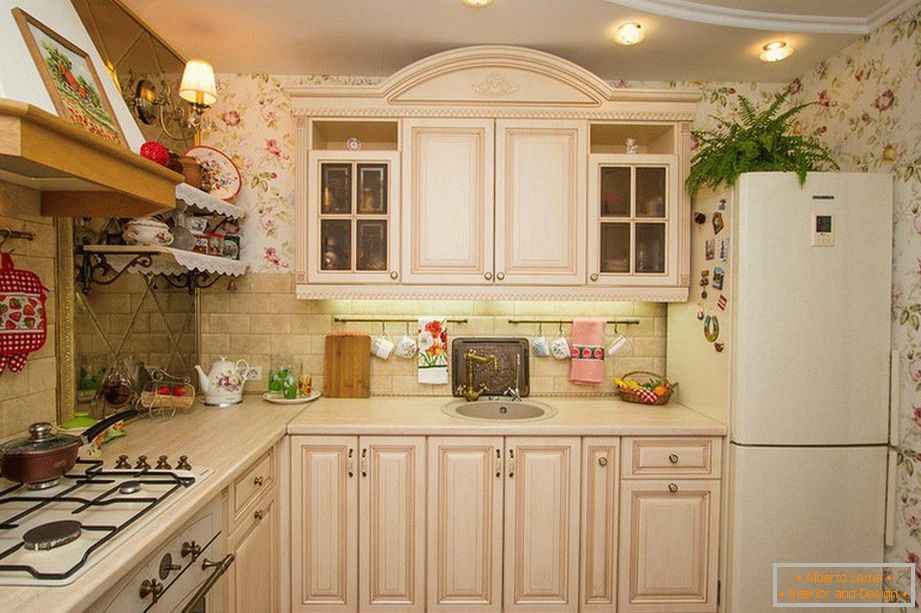 Interior of a light cozy kitchen