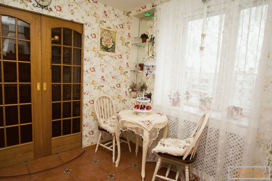 Interior of a light cozy kitchen