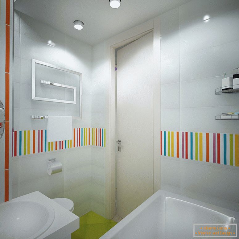 Colorful accents in the bathroom