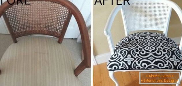 Repair of an old chair with a back