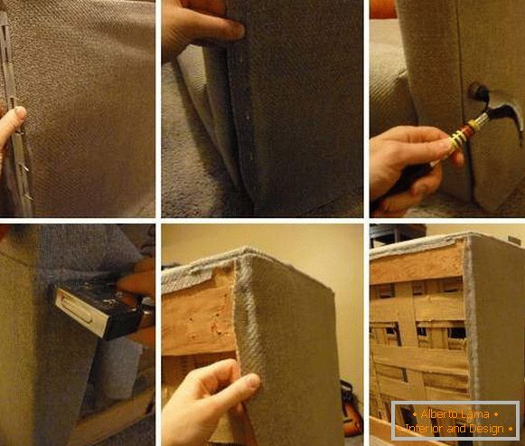 Pulling out upholstered furniture - step by step example of a sofa