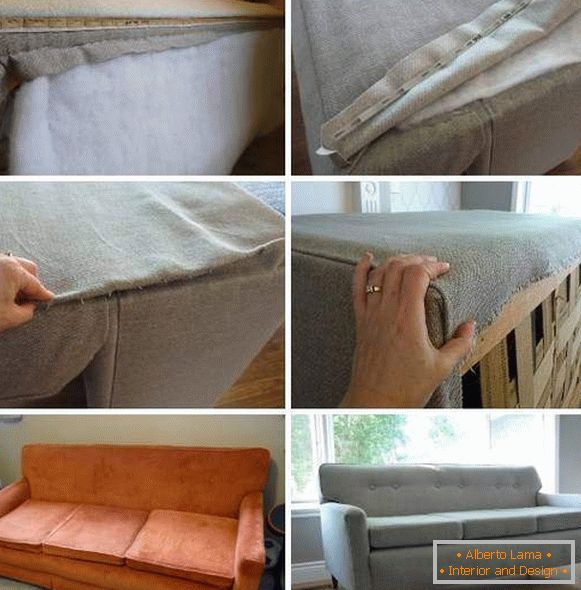 Repair and restoration of upholstered furniture - a stretch of the sofa