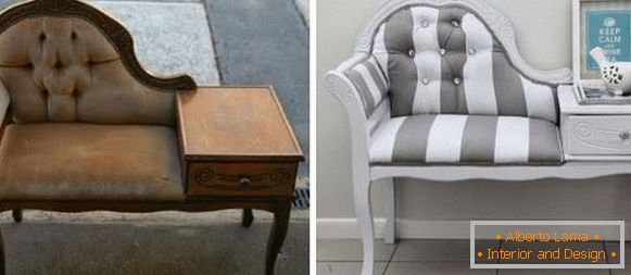 Repair and upholstery of upholstered furniture before and after