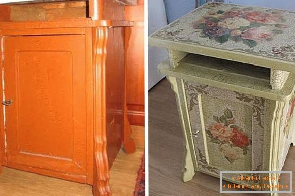 The idea of ​​how to update an old bedside table