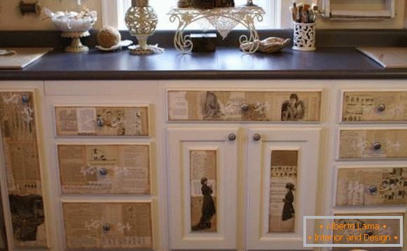 Decoupage of kitchen furniture with their own hands