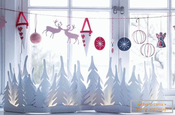 Christmas decorations made of paper