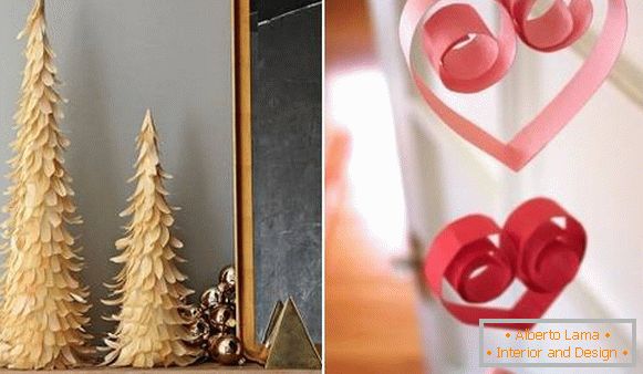 Christmas decorations made of paper
