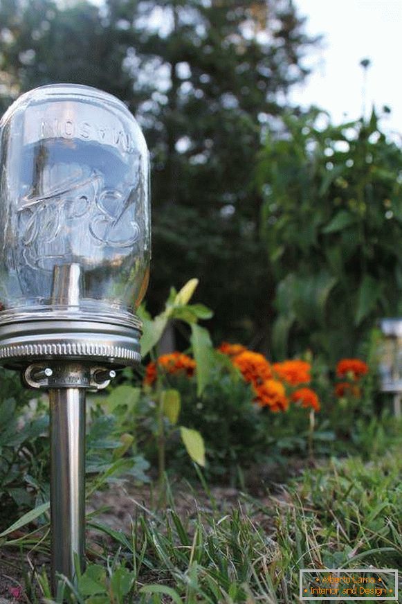 garden lamp on a solar battery with your hands, photo 23