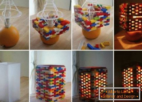 Table lamp from Lego