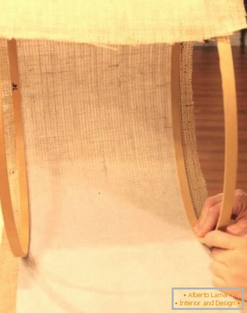 Homemade sackcloth lampshade