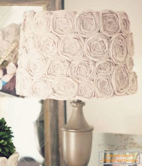 Lampshade from pieces of fabric