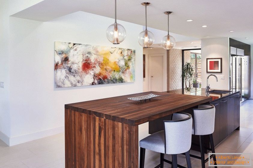 Modern kitchen interior from environmentally friendly materials