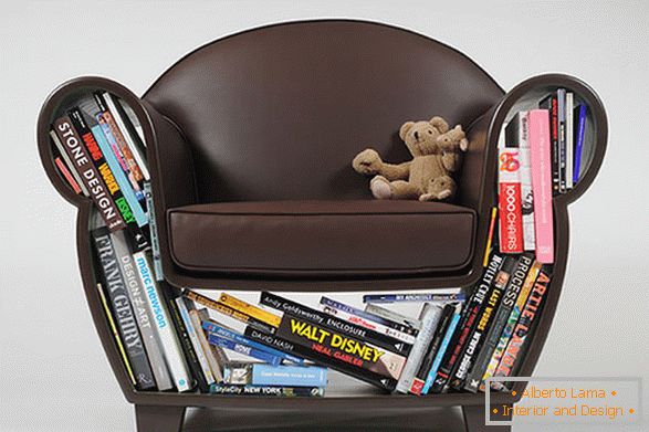 Books under the armchair