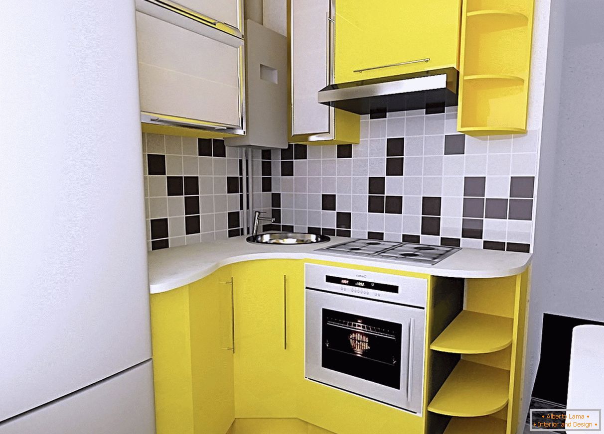 Modern kitchen set в лимонном цвете