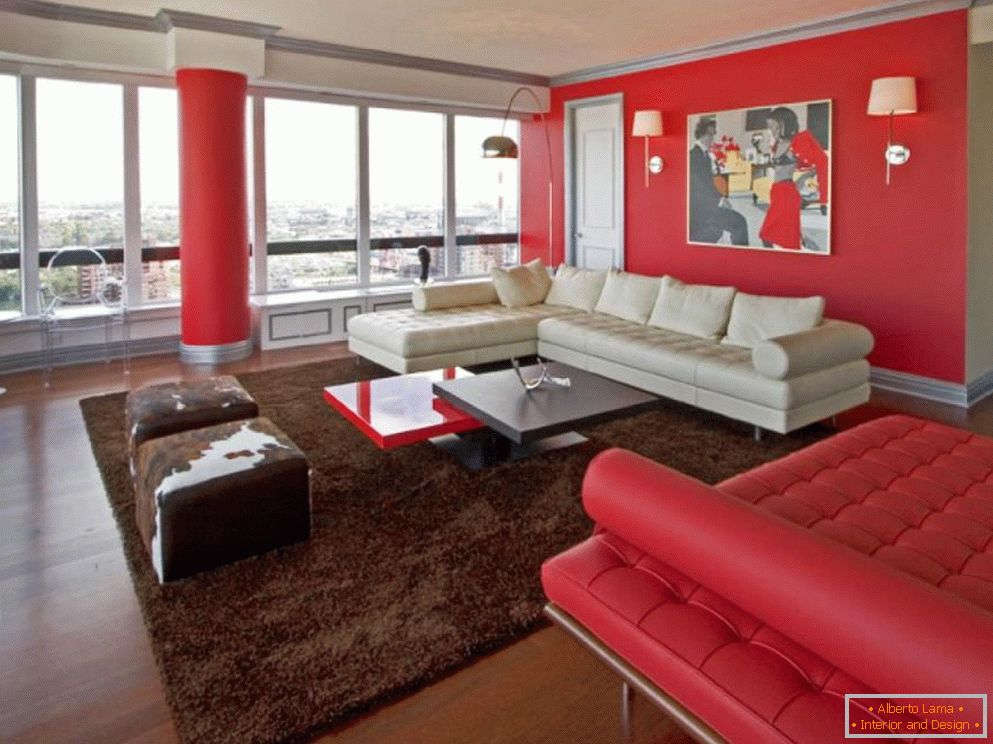 Interior design in red according to Feng Shui