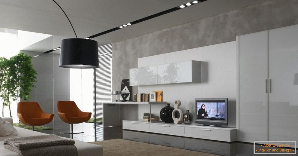 Light furniture in a gray interior