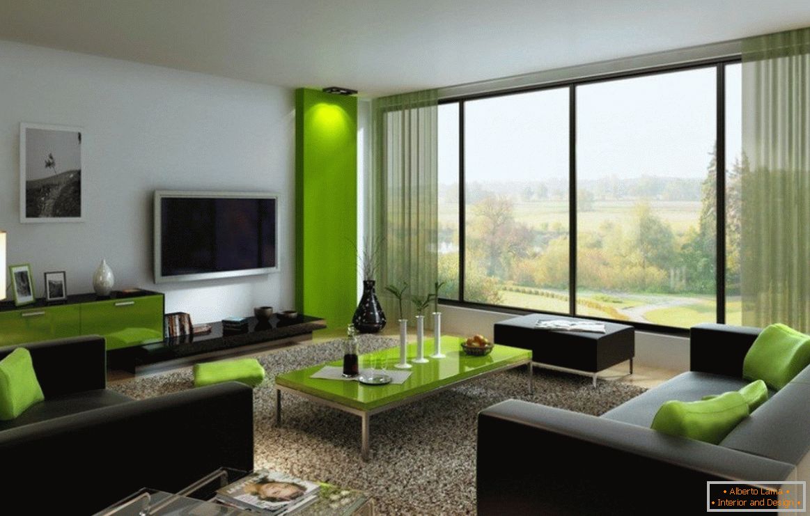 Gray-green living room