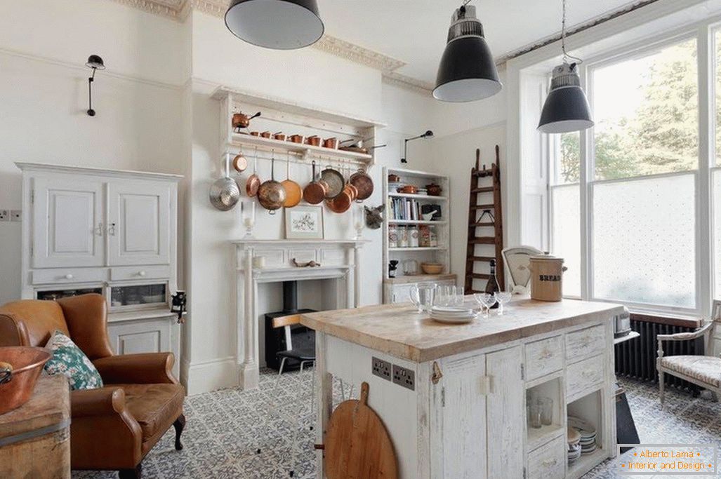 Spacious kitchen with island