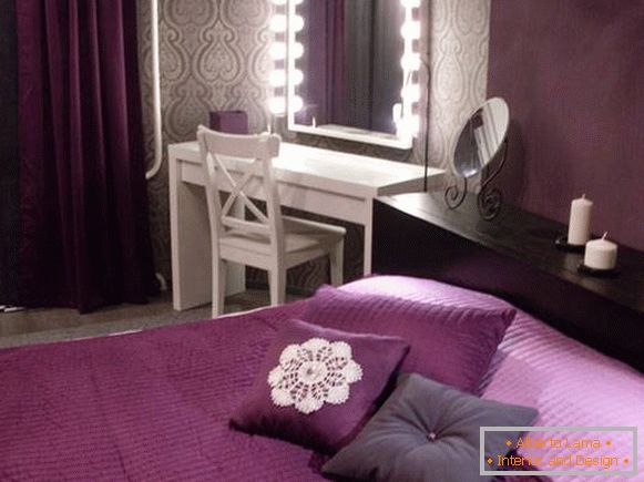 Purple bedroom of a teenage girl