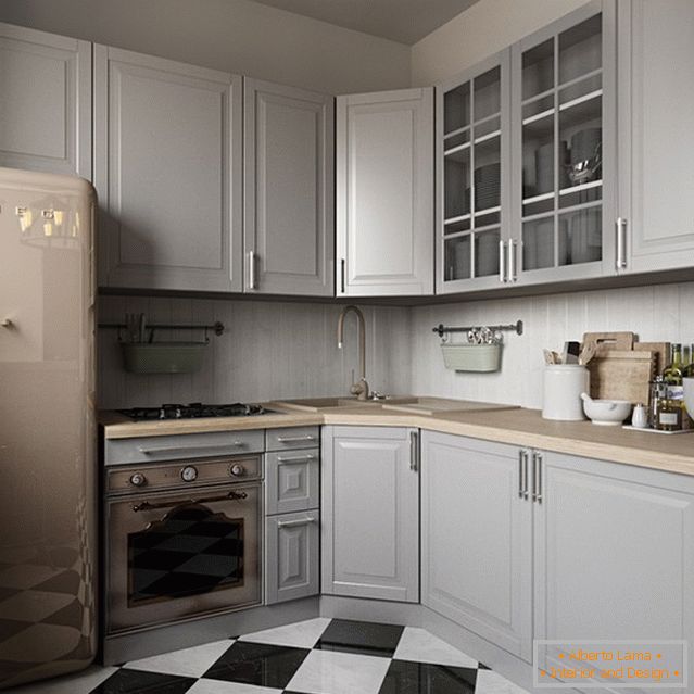 Modern design of small kitchen