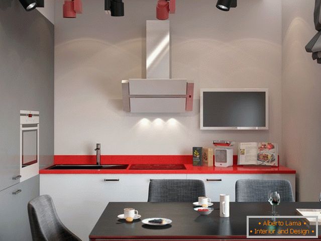 Modern design of small kitchen