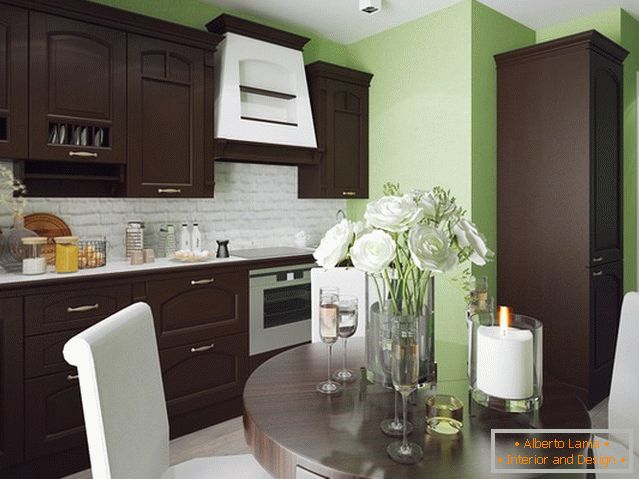 Modern design of small kitchen