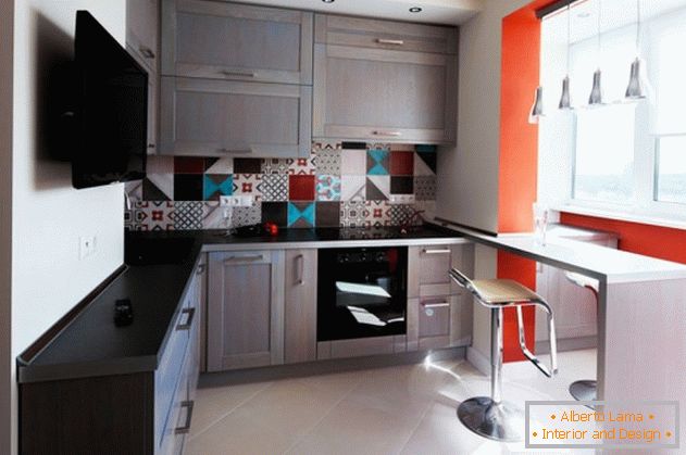 Modern design of small kitchen