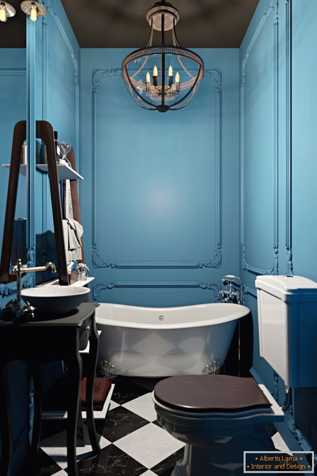 Stylish design of a small bathroom