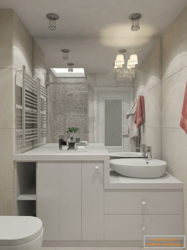 Stylish design of a small bathroom