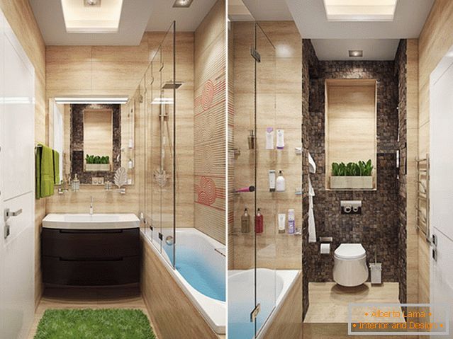 Stylish design of a small bathroom