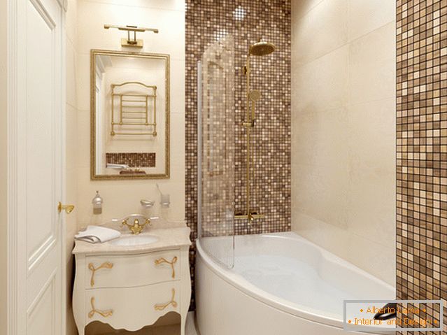 Stylish design of a small bathroom