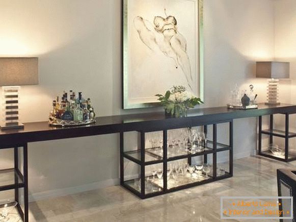 Furniture showcases - table console with glass and lighting