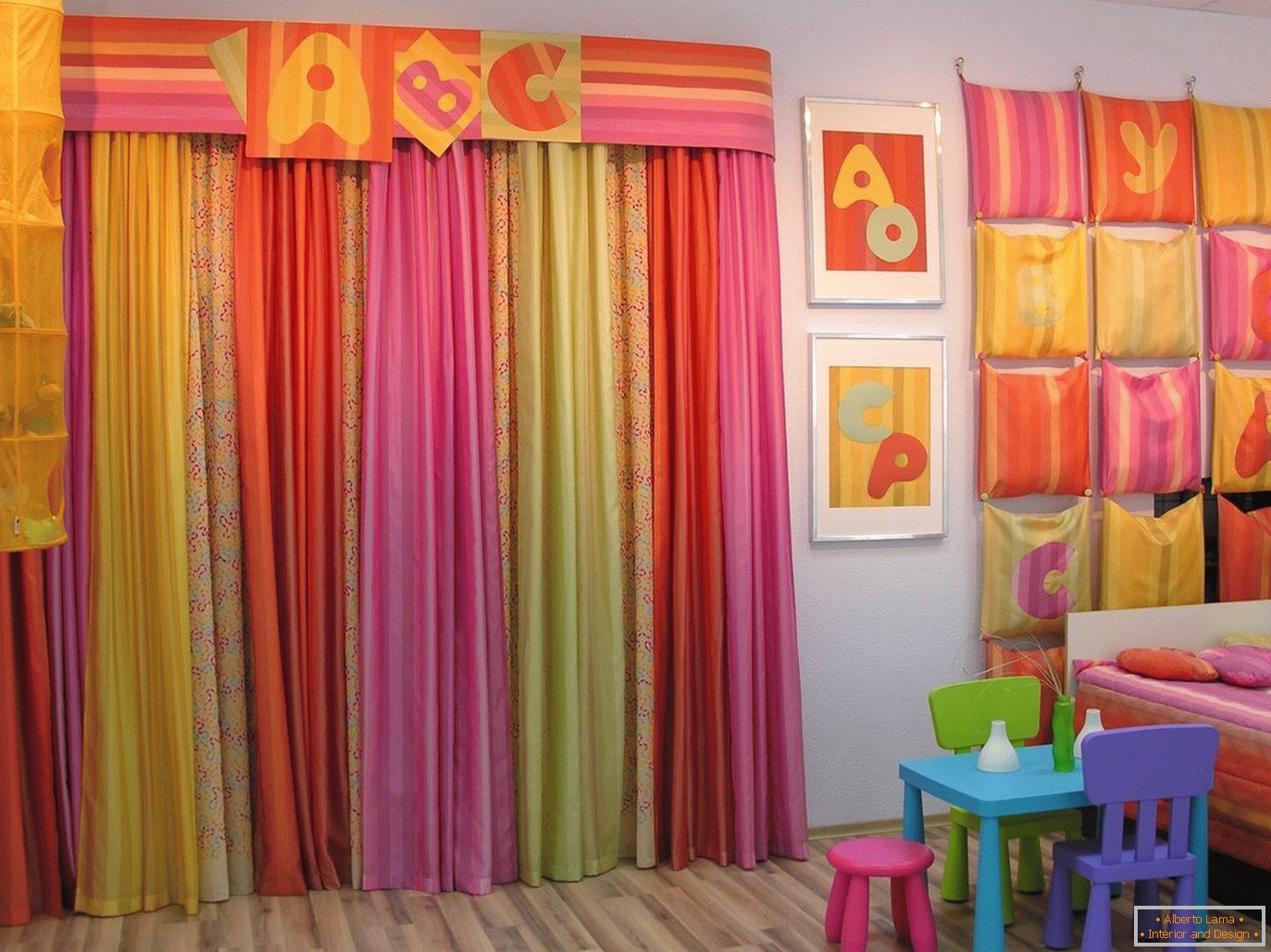 Bright textile for a children's room