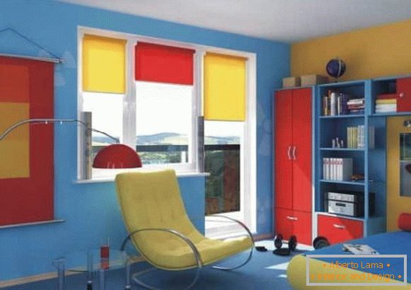 roller blinds for children in a children's room for a boy, photo 41