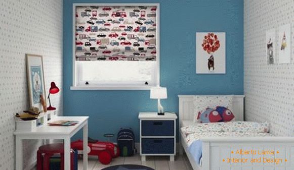 roller blinds for children in a children's room for a boy, photo 46