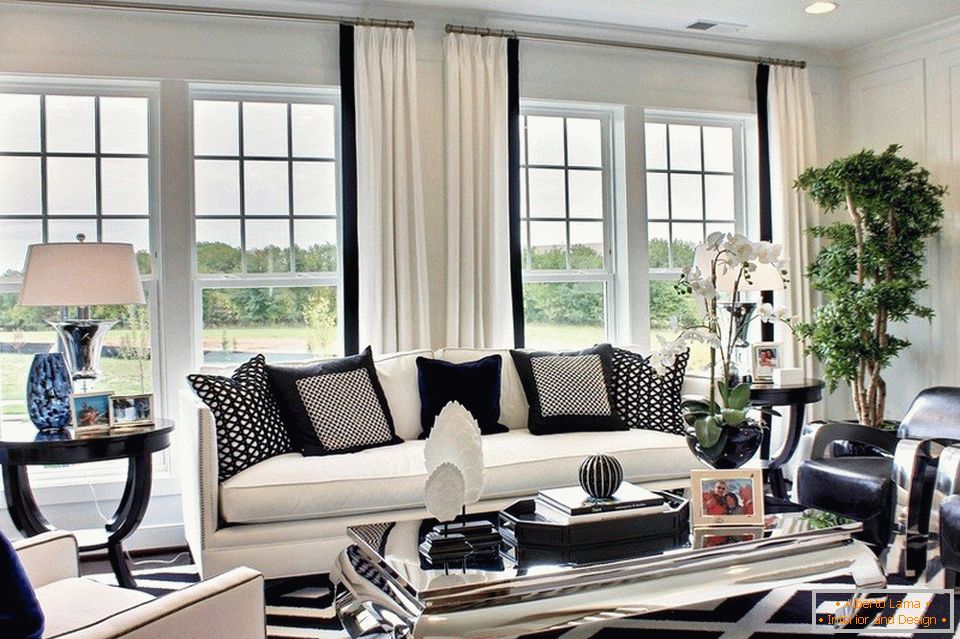 Curtains for large windows in the living room