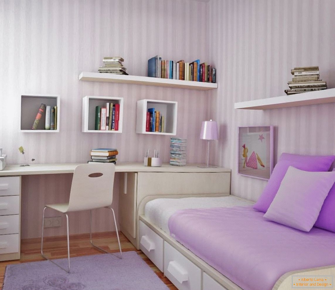 Lilac color in the interior детской