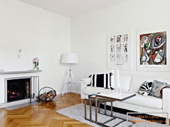 Living room in Scandinavian style