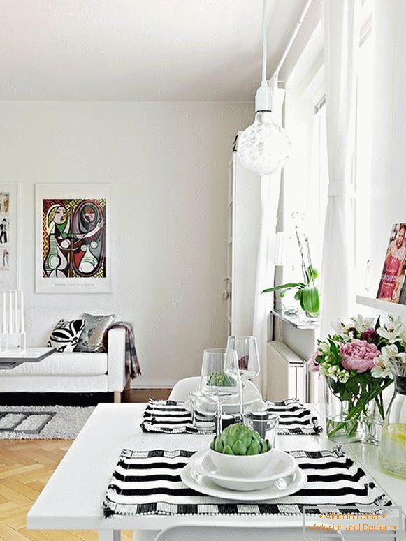 Dining table in the living room