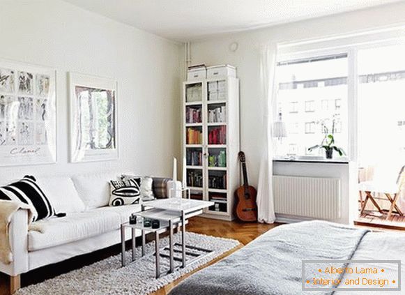 Studio apartment in Scandinavian style